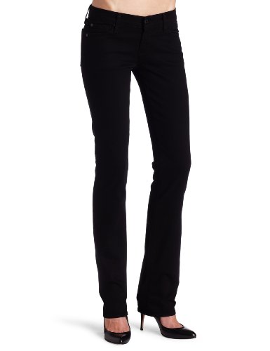 7 For All Mankind Women's Straight Leg Jean In Black, Black, 29
