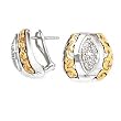 925 Silver & Diamond Earrings with 14k Gold Accents (0.46ctw)