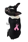 Ruff Ruff and Meow Dog Tank Top, Cancer Ribbon, Black, Extra-Small