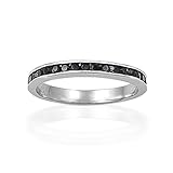 Bling Jewelry Sterling Silver July Birthstone Onyx CZ Eternity Band Ring