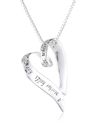 A Mother Holds Her Childs Hand For A Short While and Their Hearts Forever" Open Heart Pendant Necklace, 18