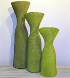 Medium green twist terra cotta vase