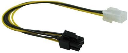 12" 6-Pin PCI-Express PCI-E Power Male to Female Extension Cable