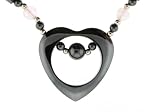 Hematite Necklace 16-18 Inches in Length - Rose Quartz and Heart