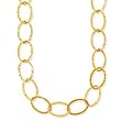 14k Yellow Gold Vermeil Hammered Link Necklace- 48 or 60 IN