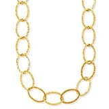 14k Yellow Gold Vermeil Hammered Link Bracelet- 8"