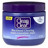 Clean & Clear Blackhead Clearing Daily Cleansing Pads with Scrubbing Beads, Salicylic Acid Acne Medication 70 pads