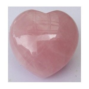 30mm Rose Quartz Puff Heart Worry Healing Stone