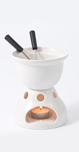 Pajoma Fondue-Set weiß mit 2 Gabeln
