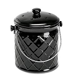 Leakproof, Odor-Free 1-Gallon Lattice Ceramic Compost Crock