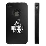 Apple iPhone 4 4S 4G Black Aluminum & Silicone Case Arizona Diamondbacks