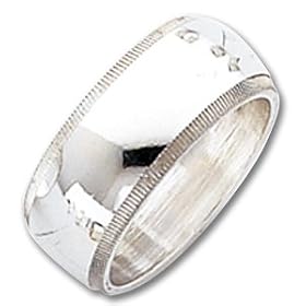 Sterling Silver 8mm Milgrain Band