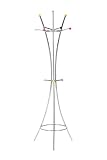 Premier Housewares 177 cm Floor Standing Arc Coat Stand with Multi Colour Ball Hooks, Chrome