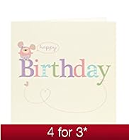 Cute Bear Butterfly Birthday Card
