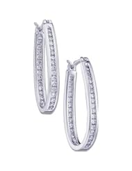 1 ct tw Diamond Inside-Outside Hoop Earrings