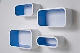 Lounge Cuben Oval Blue Inside (4/Set) Weiss/Blau by Kare