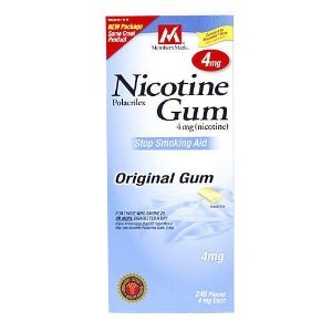 Member's Mark Nicotine Gum Polacrilex 4mg, Stop Smoking Aid, Original Flavor Pieces, 240-Count