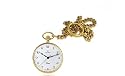 Catorex Men's Les Breuleux 18k Gold Plated Brass White Quartz Pocket Watch