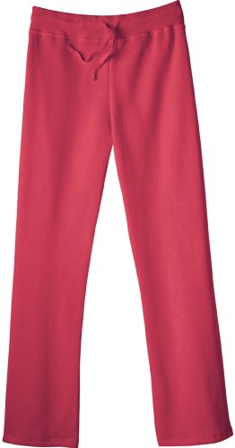 Hanes Womens 8oz Open Bottom Fleece Pants in 3X in h-DEEPRED
