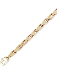 14K Solid Yellow Gold HipHop Bullet Chain Bracelet 6.5mm (15/64 in.) - 8.5 in.