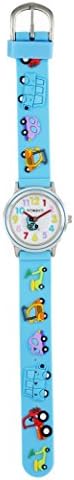 Tomato Kids Watch with 3d Moving Toy Car, Light Blue Strap and Stainless Steel Back