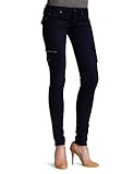 IMAGE OF Frankie B. Women's Metro Skinny Cargo, Slick Indigo, 24