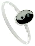 Tiny Sterling Silver 1/4 (6 mm) Oval Yin-Yang Ring