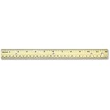 Westcott Hole Punched Wood Ruler English and Metric With Metal Edge, 12 Inches