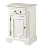 New England White Wide Bedside Lamp Table Shabby Chic