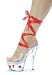 6 inch Heel Ribbon Lace Up Sandal Women's Size Shoe With Floating Hearts