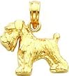 14K Gold Schnauzer Dog Charm