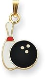 Enamel Bowling Pin And Ball Charm, 14K Yellow Gold