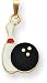 Jewelry : Enamel Bowling Pin And Ball Charm, 14K Yellow Gold