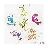 72 Neon Monkey Temporary Tattoos Birthday Party Favors