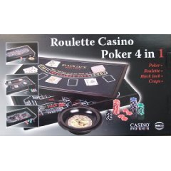 Casino Poker-Set 4 in 1 - Poker, Roulette, Craps, Black Jack