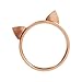 ELBLUVF 18k Rose Gold Plated Stainless Steel Cat Ears Cat Ring Size 7 For Womens
