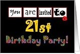 21st Birthday Party Card