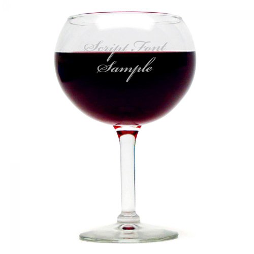 Script Font Red Wine Glass