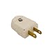 Leviton 101-WP 2 Wire Plug, Light Duty, Polarized, White