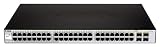 DLINK D-Link Web Smart DGS-1210-48 - Switch - Managed - 48 ports - Ethernet, Fast Ethernet, Gigabit Ethernet - 10Base-T, 100Base-TX, 1000Base-T + 4 x shared SFP (empty) - 1U - external