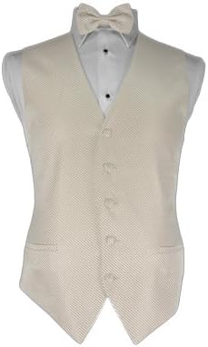 Tuxedo Vest - Venetian Collection Ivory with Coordinating Bowtie (43-46 large)