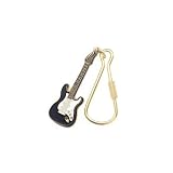 ストラト ギター 黒 キーホルダー Elec Guitar Keychainの画像