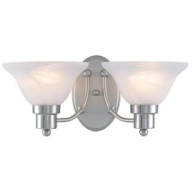 Hardware House 544478 16-Inch by 7-1 2-Inch Brushed Nickel Bath Wall Lighting Fixture by Hardware House