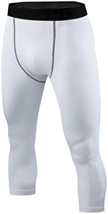 Mens Leggings Mid-Weight Base Layer Long Pants Compression 3/4 Trouser Shorts