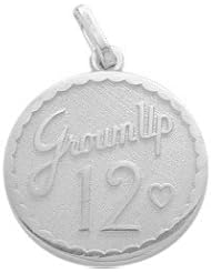 Sterling Silver Grown Up #12 Age Expression Pendant with chain
