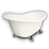 American Bath Factory B1-1600-BB-DM3-M2-35-CH Princess Slipper Clawfoot Bathtub in Bisque, Cannonbal