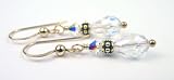 April Crystal Gold Swarovski Crystal Beaded Birthstone Dangle Earrings
