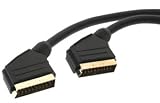 7dayshop Cables - Gold Plated 21pin Scart to 21pin Scart Fully Shielded Cable - 1.5 Metre - Ref. SCART45
