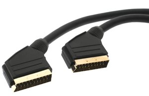 7dayshop Cables - Gold Plated 21pin Scart to 21pin Scart Fully Shielded Cable - 1.5 Metre - Ref. SCART45