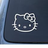 HELLO KITTY - Cat Feline - Car, Truck, Notebook, Vinyl Decal Sticker #1093 | Vinyl Color: White